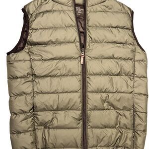 Ecoalf Puffer Vest Lightweight‎ Packable Olive Green Full Zip Size M